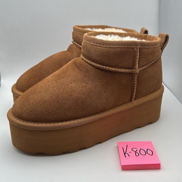 CUSHIONAIRE Women's Genuine Suede pull platform boot +Memory Foam 6 CHESTNUT - Picture 3 of 7